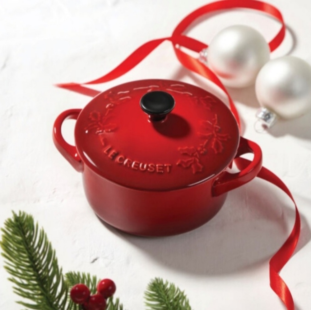 Le Creuset NEW Mini Red Cocotte Stoneware Casserole with Cover